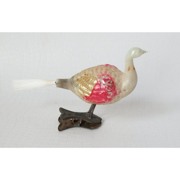 Antique Mercury Glass Bird Clip On Long Neck Bird Ornament  Christmas Ornament 1 - Picture 4 of 5